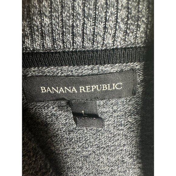 Banana Republic Mens Cowl Neck Cotton/Wool Blend Sweater size Large Grey - Picture 2 of 6